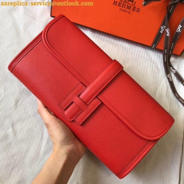 Replica Hermes Jige Elan 29 Clutch Bag In Red Epsom Leather 3