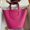 Replica Hermes In The Loop 18 Handmade Bag in Rose Lipstick Clemence Leatherther