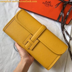 Replica Hermes Jige Elan 29 Clutch Bag In Yellow Epsom Leather