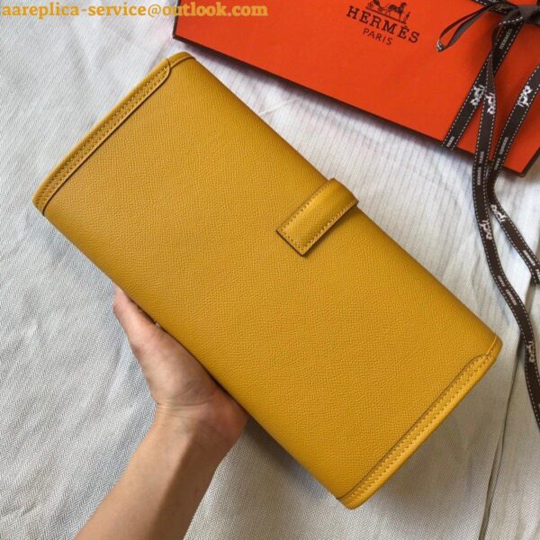 Replica Hermes Jige Elan 29 Clutch Bag In Yellow Epsom Leather 7