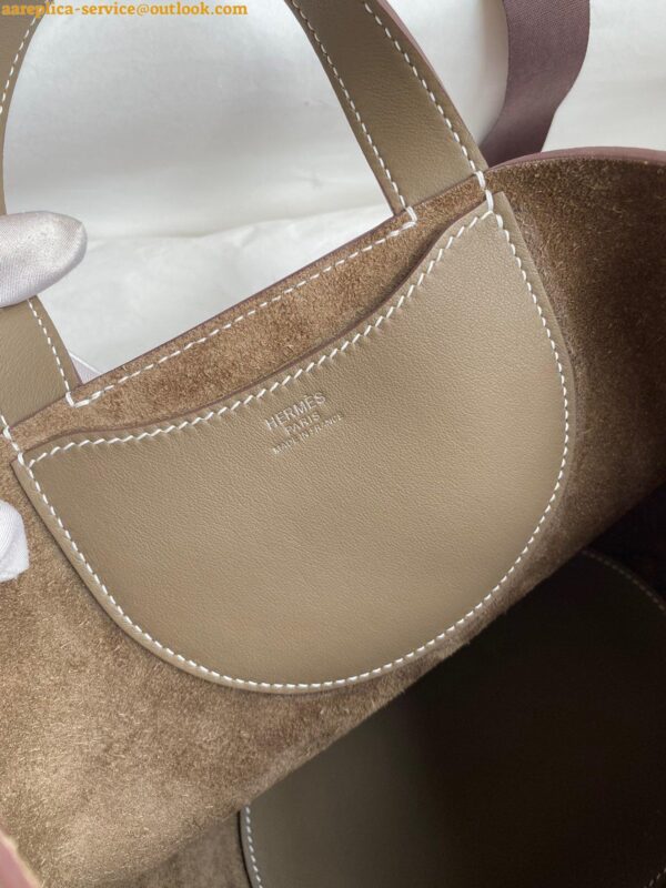 Replica Hermes In The Loop 18 Handmade Bag in Taupe Clemence Leatherther 8