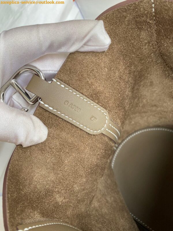 Replica Hermes In The Loop 18 Handmade Bag in Taupe Clemence Leatherther 10