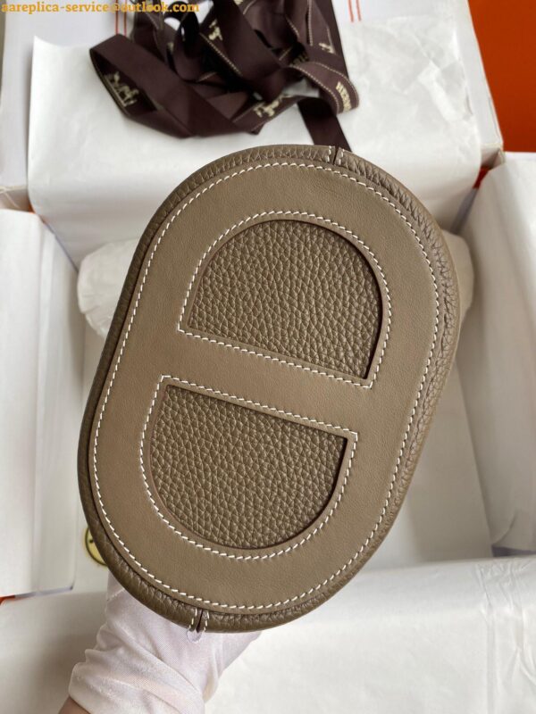 Replica Hermes In The Loop 18 Handmade Bag in Taupe Clemence Leatherther 13