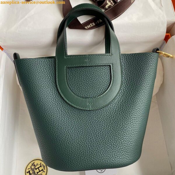 Replica Hermes In The Loop 18 Handmade Bag in Vert Cypres Clemence Leather