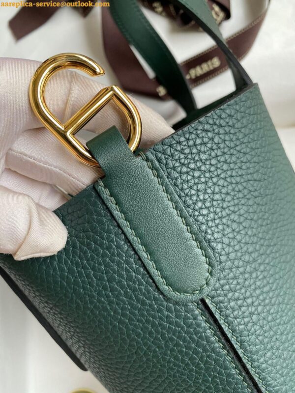 Replica Hermes In The Loop 18 Handmade Bag in Vert Cypres Clemence Leather 6