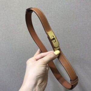 Replica Hermes Women's Kelly Leather Belt 20MM 19019 Brown