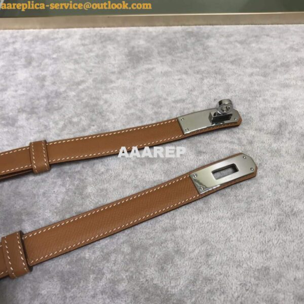 Replica Hermes Women's Kelly Leather Belt 20MM 19019 Brown 6