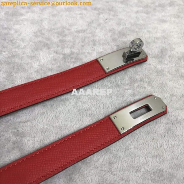 Replica Hermes Women's Kelly Leather Belt 20MM 19019 Red 4