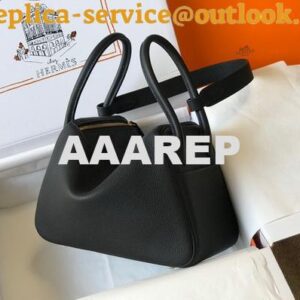 Replica Hermes Lindy 26cm Designer Tote Shoulder Bags Black 2