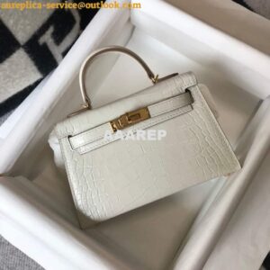 Replica Hermes Kelly Bag Designer Hermes 19CM Shoulder Mini Bag Beige 20453