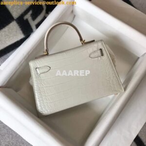 Replica Hermes Kelly Bag Designer Hermes 19CM Shoulder Mini Bag Beige 20453 2