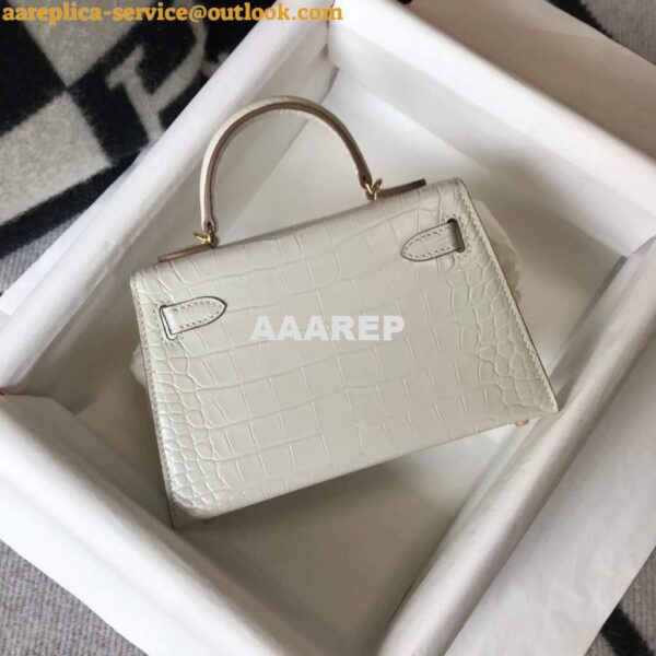 Replica Hermes Kelly Bag Designer Hermes 19CM Shoulder Mini Bag Beige 20453 4