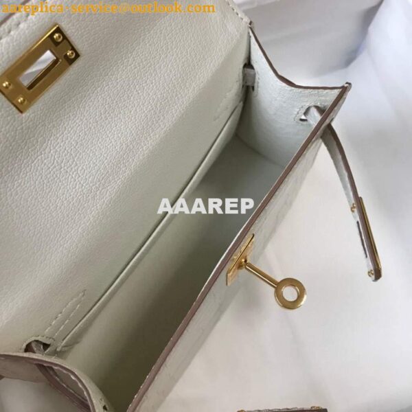 Replica Hermes Kelly Bag Designer Hermes 19CM Shoulder Mini Bag Beige 20453 10