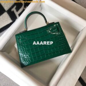 Replica Hermes Kelly Bag Designer Hermes 19CM Shoulder Mini Bag Green 20452 2