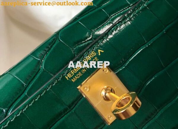 Replica Hermes Kelly Bag Designer Hermes 19CM Shoulder Mini Bag Green 20452 9