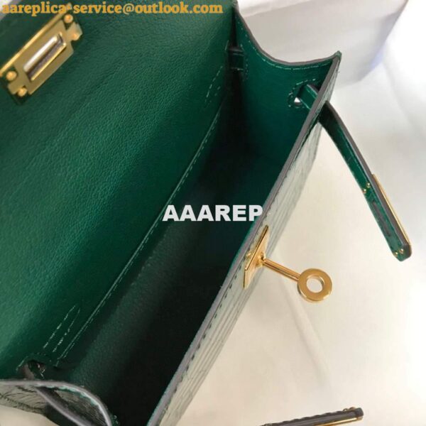 Replica Hermes Kelly Bag Designer Hermes 19CM Shoulder Mini Bag Green 20452 10