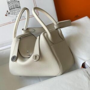 Replica Hermes Lindy 26cm Designer Tote Shoulder Bags Wihte Silver