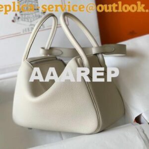 Replica Hermes Lindy 26cm Designer Tote Shoulder Bags Wihte Silver 2