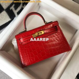 Replica Hermes Kelly Bag Designer Hermes 19CM Shoulder Mini Bag Red 20454