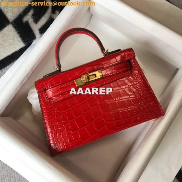 Replica Hermes Kelly Bag Designer Hermes 19CM Shoulder Mini Bag Red 20454 3