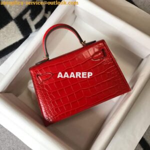 Replica Hermes Kelly Bag Designer Hermes 19CM Shoulder Mini Bag Red 20454 2