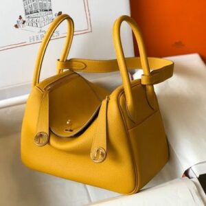 Replica Hermes Lindy 26cm Designer Tote Shoulder Bags Yellow Gold