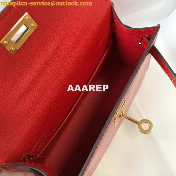 Replica Hermes Kelly Bag Designer Hermes 19CM Shoulder Mini Bag Red 20454 10