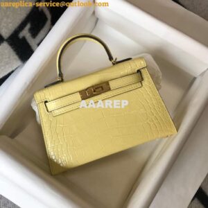 Replica Hermes Kelly Bag Designer Hermes 19CM Shoulder Mini Bag Yellow 20451