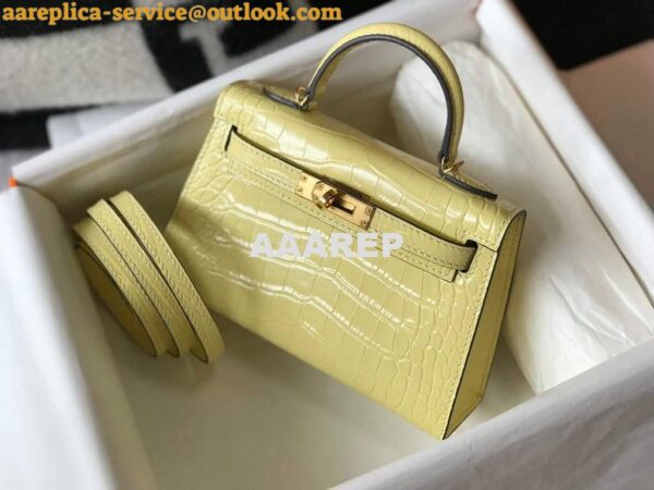 Replica Hermes Kelly Bag Designer Hermes 19CM Shoulder Mini Bag Yellow 20451 5