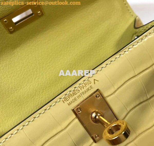 Replica Hermes Kelly Bag Designer Hermes 19CM Shoulder Mini Bag Yellow 20451 9