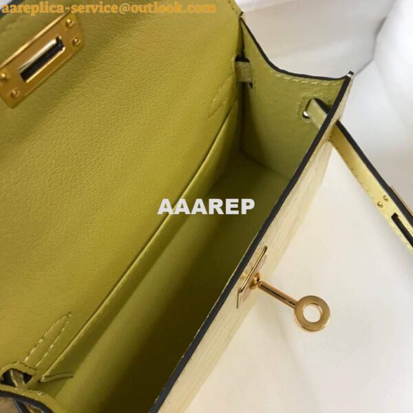 Replica Hermes Kelly Bag Designer Hermes 19CM Shoulder Mini Bag Yellow 20451 10