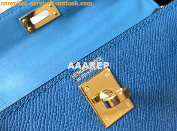 Replica Hermes Kelly Bag Hermes 19CM Epsom Shoulder Mini Bag Blue 20476 7