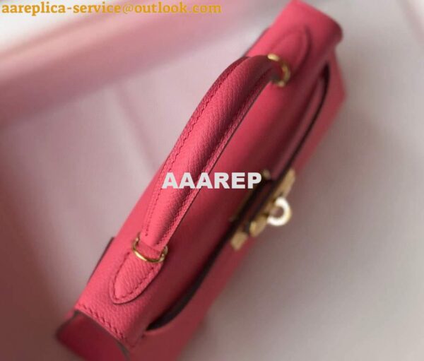 Replica Hermes Kelly Bag Hermes 19CM Epsom Shoulder Mini Bag Dark pink 20472 9