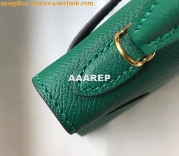 Replica Hermes Kelly Bag Hermes 19CM Epsom Shoulder Mini Bag Green 20471 7