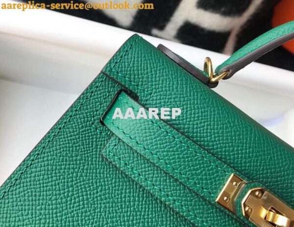 Replica Hermes Kelly Bag Hermes 19CM Epsom Shoulder Mini Bag Green 20471 8