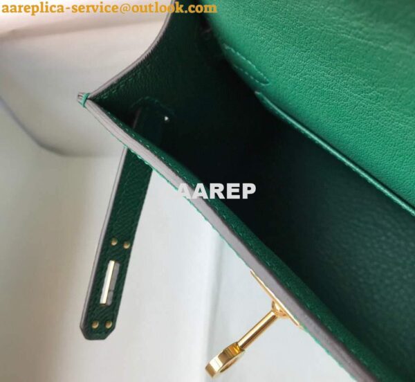 Replica Hermes Kelly Bag Hermes 19CM Epsom Shoulder Mini Bag Green 20471 10