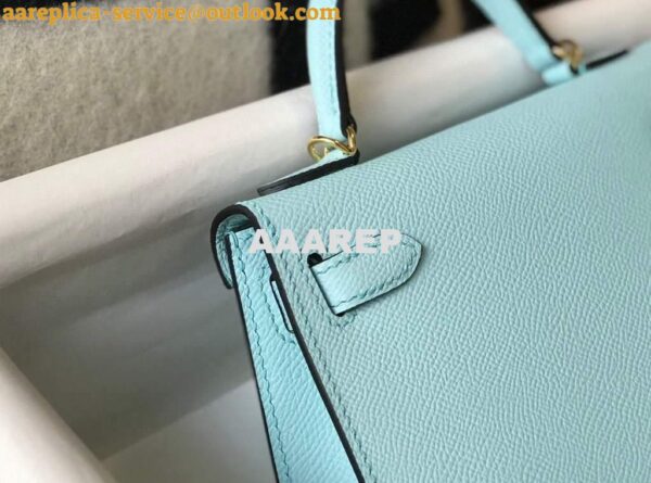 Replica Hermes Kelly Bag Hermes 19CM Epsom Shoulder Mini Bag Light blue 20473 7