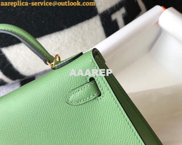 Replica Hermes Kelly Bag Hermes 19CM Epsom Shoulder Mini Bag Light green 20470 9