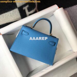 Replica Hermes Kelly Bag Hermes 19CM Epsom Shoulder Mini Bag Middle blue 20469