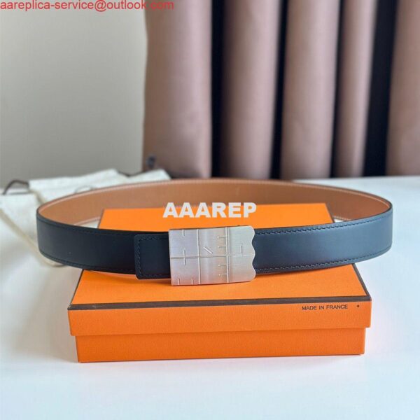 Replica Hermes Typo Reversible Belt 32MM in Gold Epsom Calfskin 8