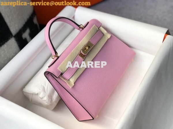 Replica Hermes Kelly Bag Hermes 19CM Epsom Shoulder Mini Bag purple 20459 4