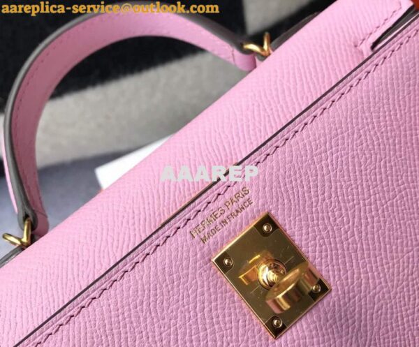 Replica Hermes Kelly Bag Hermes 19CM Epsom Shoulder Mini Bag purple 20459 7