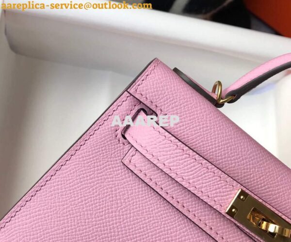 Replica Hermes Kelly Bag Hermes 19CM Epsom Shoulder Mini Bag purple 20459 9