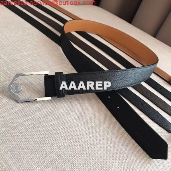 Replica Hermes Black Licol 40 MM Reversible Leather Belt 3