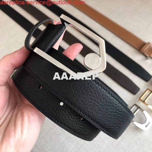 Replica Hermes Black Licol 40 MM Reversible Leather Belt 5