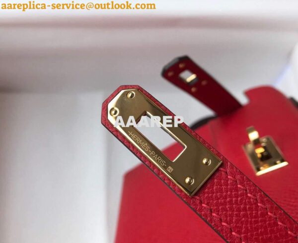 Replica Hermes Kelly Bag Hermes 19CM Epsom Shoulder Mini Bag Red 20465 7