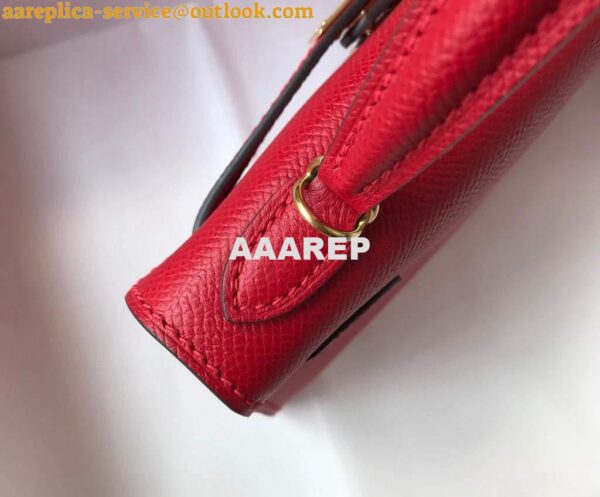 Replica Hermes Kelly Bag Hermes 19CM Epsom Shoulder Mini Bag Red 20465 8