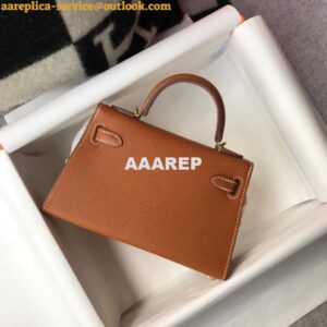 Replica Hermes Kelly Bag Hermes 19CM Epsom Shoulder Mini Bag Tan 20467