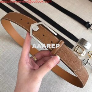 Replica Hermes Brown Licol 40 MM Reversible Leather Belt 2