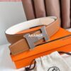 Replica Hermes Constance Reversible Belt 38MM in Epsom Leather with Black Buckle